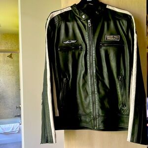Brand new olive green leather jacket